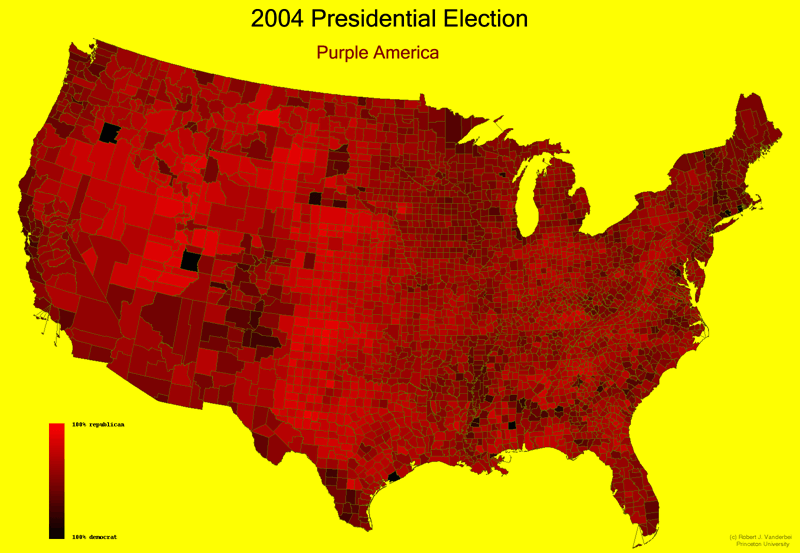 map of red votes in america